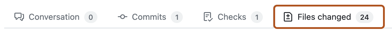 プルリクエストの変更されたファイルタブ
