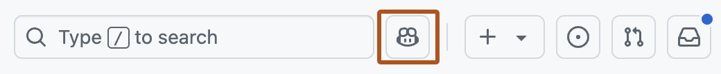 Screenshot of the new conversation button, highlighted with a dark orange outline.