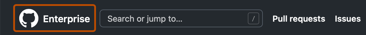 Screenshot of address bar and GitHub Enterprise Server header in a browser